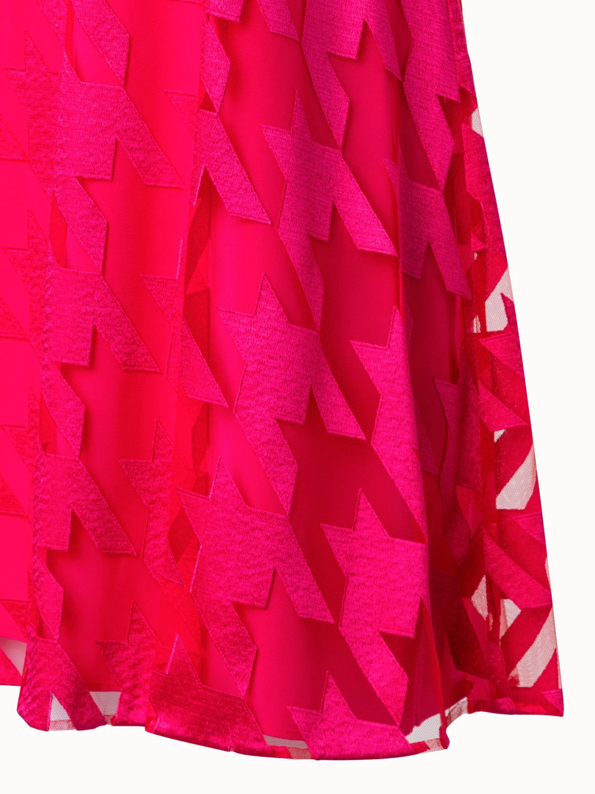 AKRIS Houndstooth Embroidery On Tulle Dress - Image 4